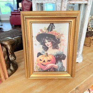 Vintage Gold Frame with Pretty Witch